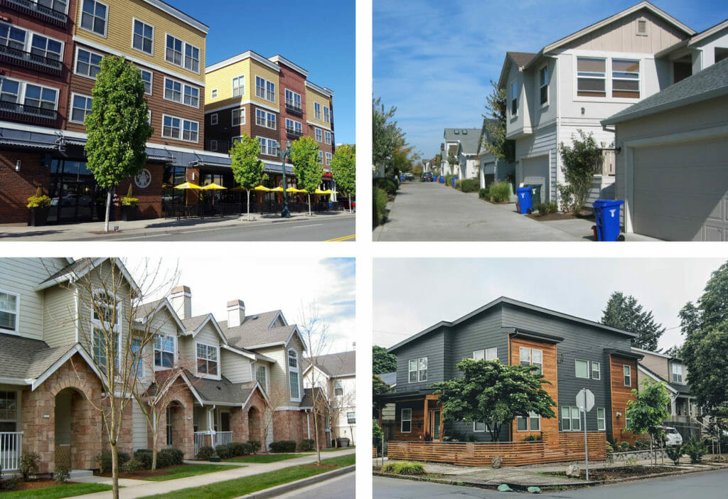 Collage of images of housing types