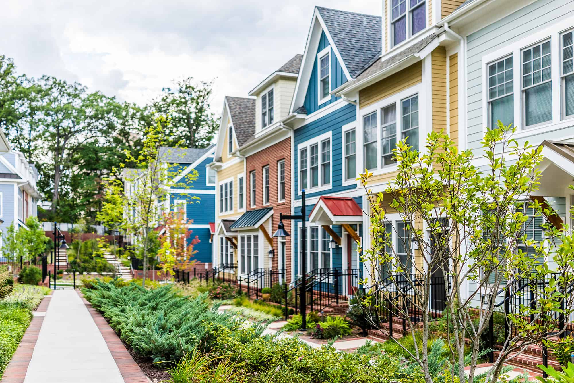photo of colorful townhomes